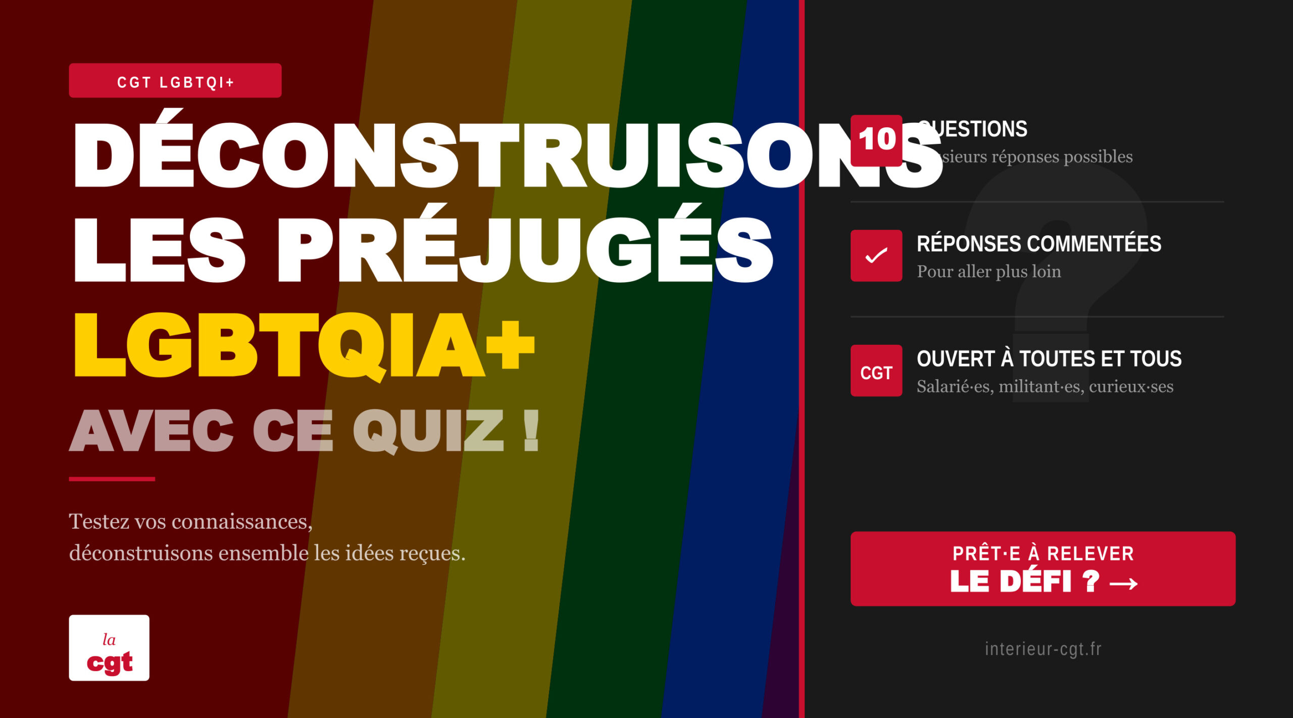 Déconstruisons les préjugés LGBTQIA+ avec ce quiz — CGT